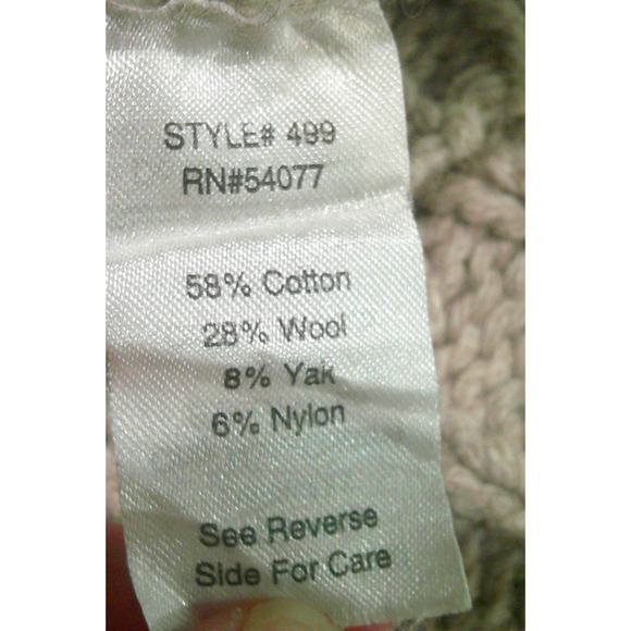 CAbi Womens Oatmeal Wool Blend Cable Knit Vest Cardigan Style #499 Size M. - Picture 9 of 9